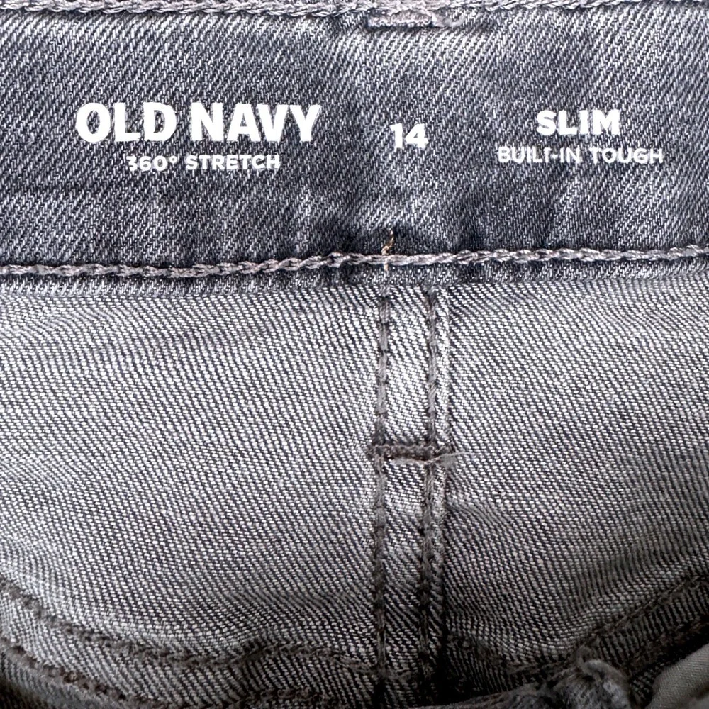 Old Navy Jeans Slim Built-In Tough Grey Size 14 360 Stretch Boys Denim